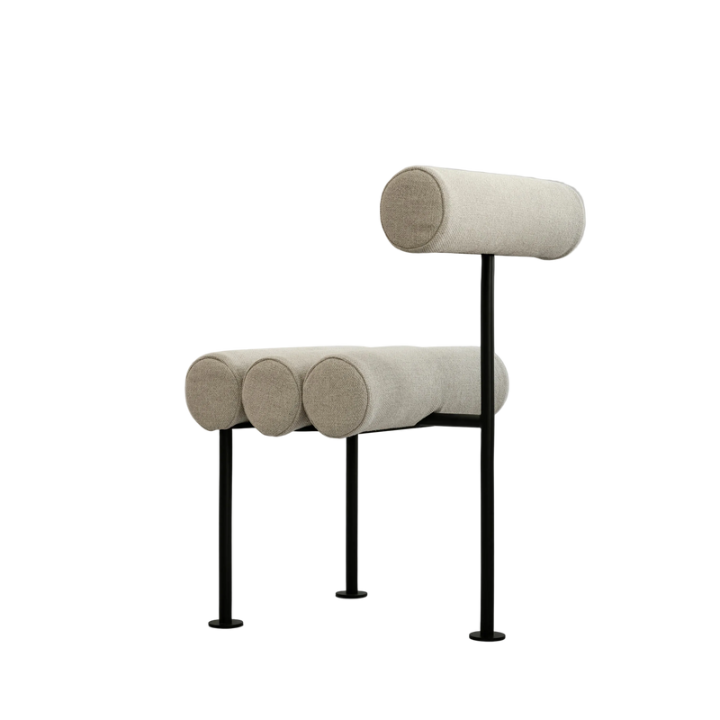 Hiro Dining Chair Black Frame Linen