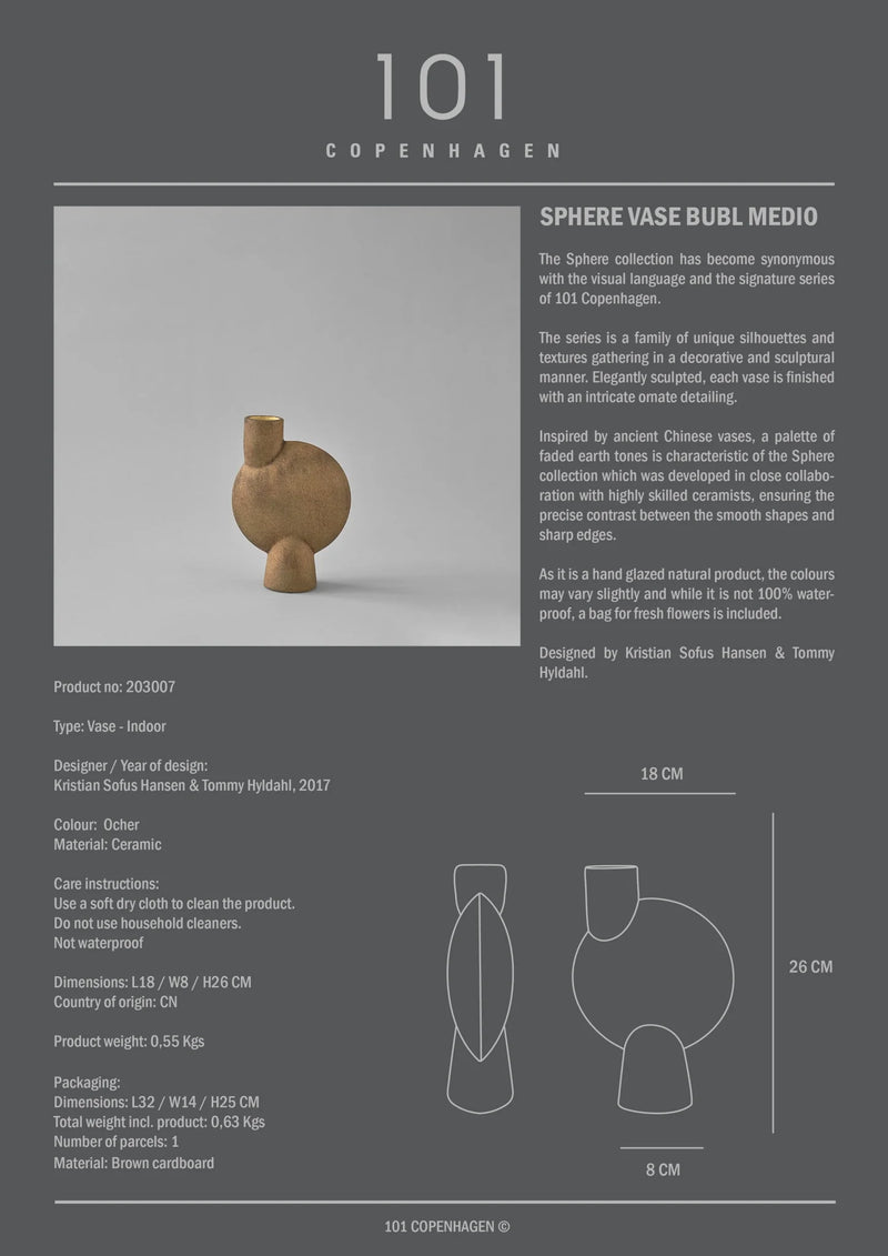 Sphere Vase Bubl Medio Ocher