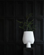 Sphere vase square big bubble white