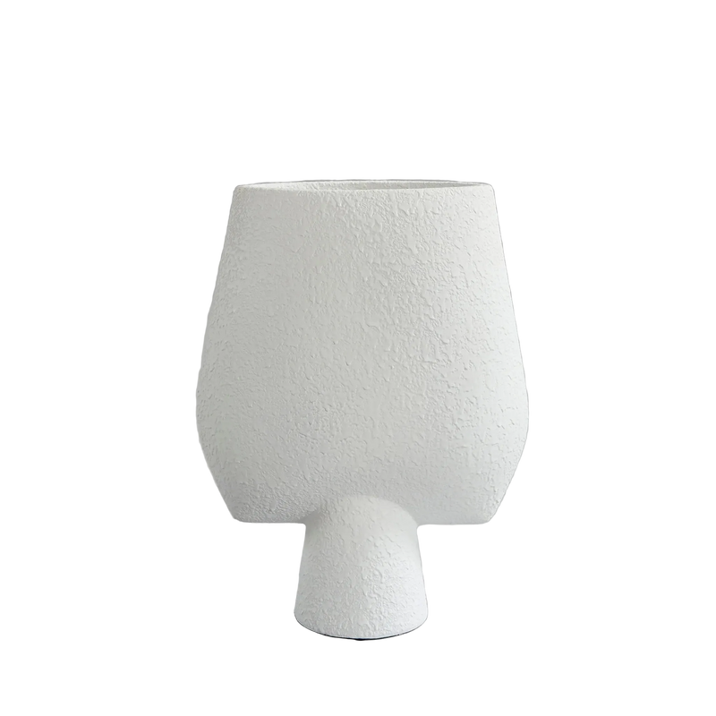 Sphere vase square big bubble white